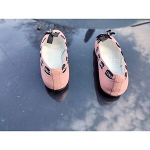 Fendi Roma Pink Leather Ballet Flats Logo Ribbon Bow Shoes Made in Italy Size 2